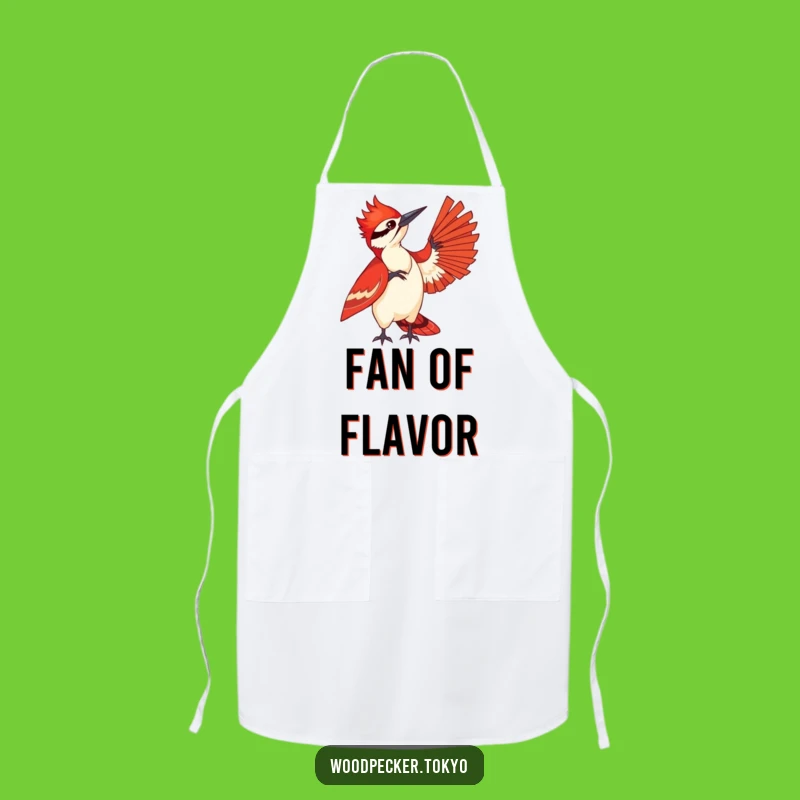 Funny Woodpecker Fanning Apron - Red Kimono Bird Cooking Wear