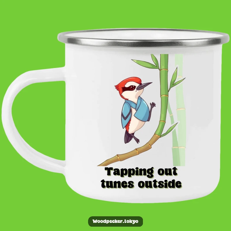 Funny Woodpecker Kimono Camping Mug: Zen Outdoors, Perfect Funny Gift