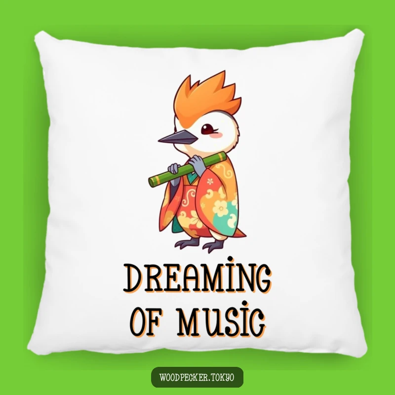 Funny Kawaii Woodpecker Flute Pillow - Musical Bird Cushion for Decor