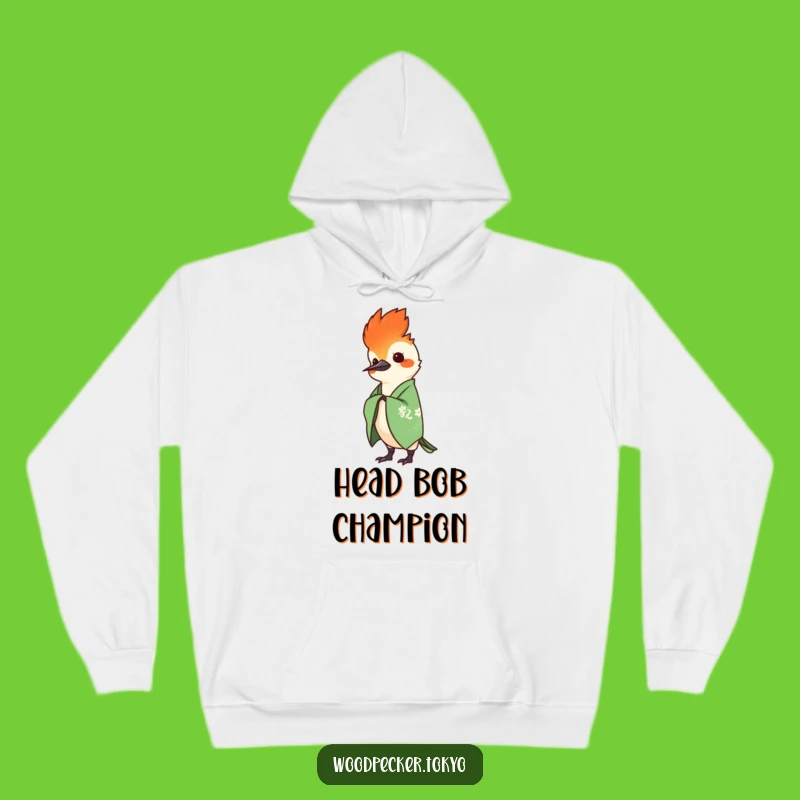 Funny Green Kimono Woodpecker Head Bob Hoodie: Cozy and Amusing Bird Apparel