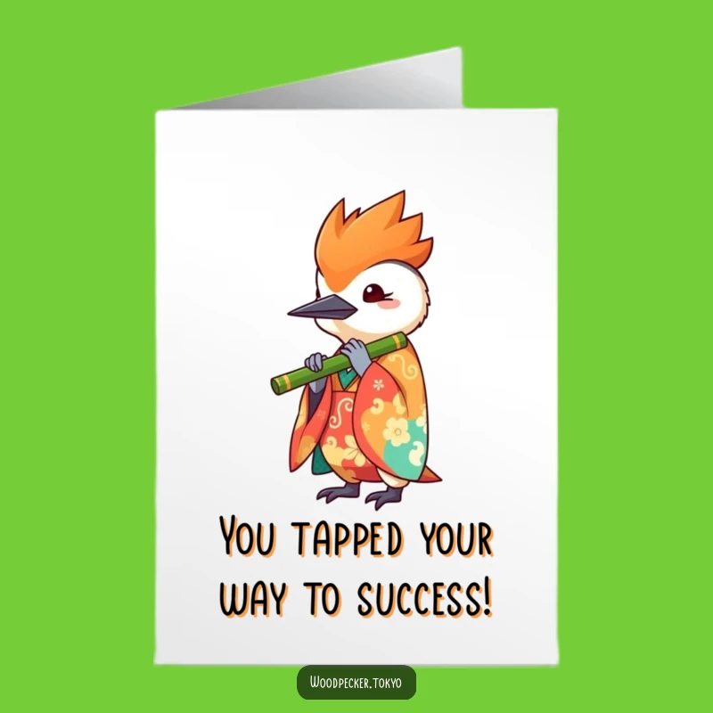 Free Printable Congrats Card: Woodpecker's Tune of Success, Downloadable Celebration!