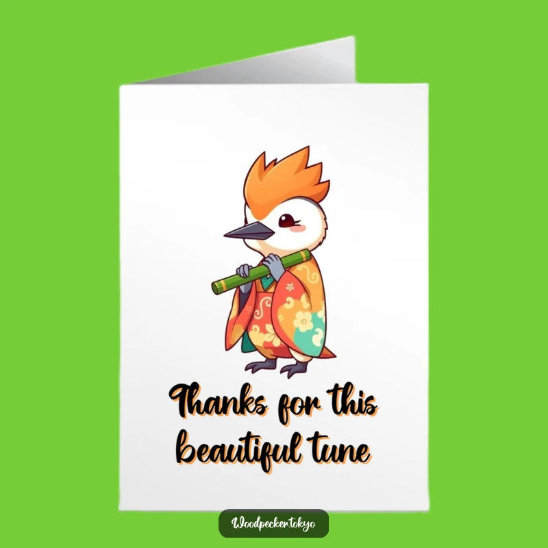 Free Printable Thank You Card: Woodpecker's Flute Melody, Downloadable Gift!