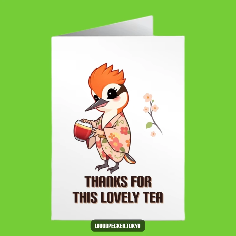 Free Printable Thank You Card: Woodpecker's Tea Service, Downloadable Gift!