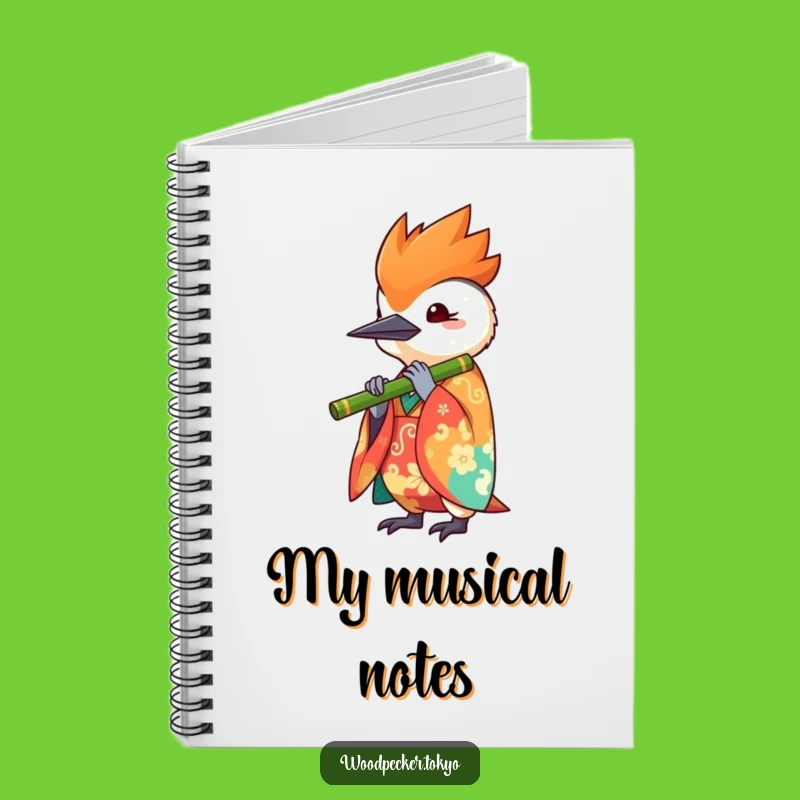 Funny Kawaii Woodpecker Flute Notebook - Journal for Musical Ideas