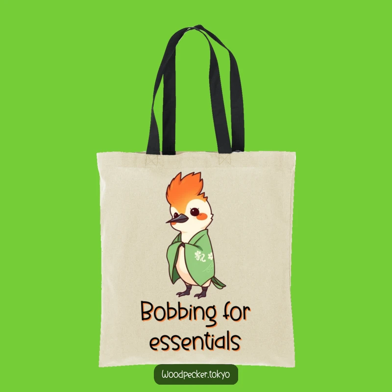 Funny Green Kimono Woodpecker Head Bob Tote Bag: Chic and Hilarious Accessory